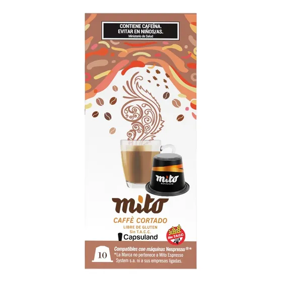 10 Capsulas Cafe Cortado Mito Premium Para Nespresso - Sin Tacc