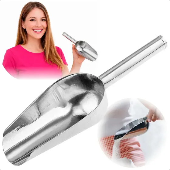 Concha Pegador Multiuso Inox Cereais Gelo Grande Grãos Ração Marca Ecomixshop