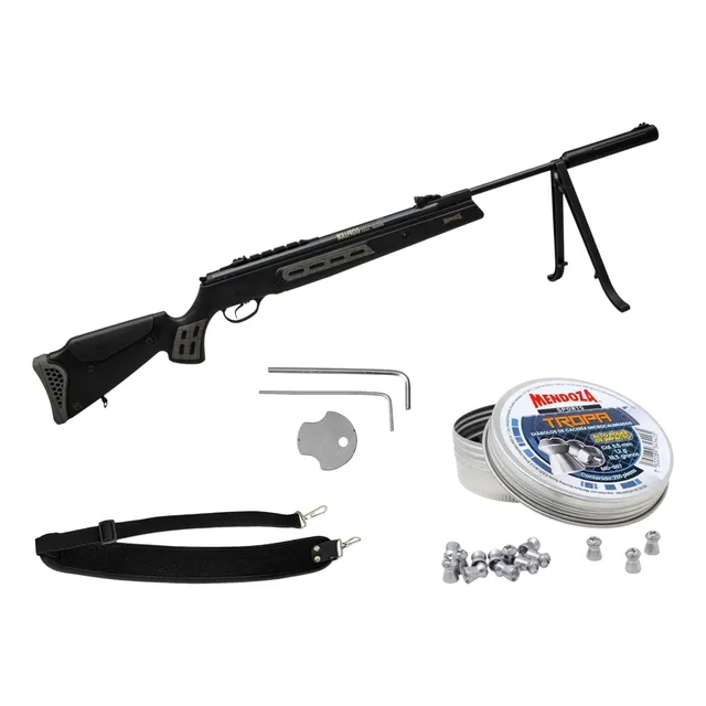 Rifle Bullfrog Mendoza Alta Potencia 1000fps Caceria 5.5mm Negro 5.5 Mm