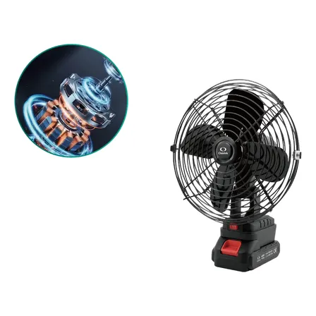Ventilador Portatil Bateria 8'' Inclui 21v Bateria Até 5 H Preto/5 X Baterias-5h