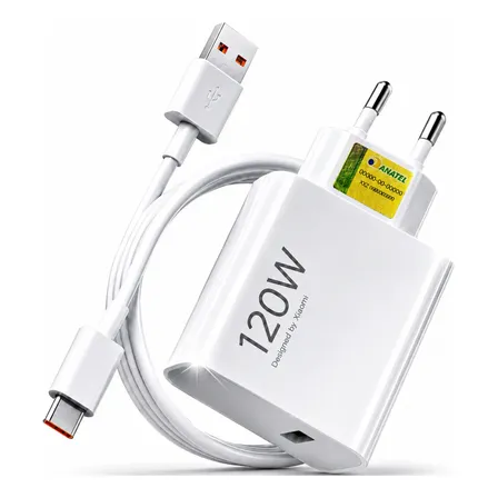 Carregador Turbo 120w Usb-c Para Xiaomi Redmi Poco X7 Branco Branco
