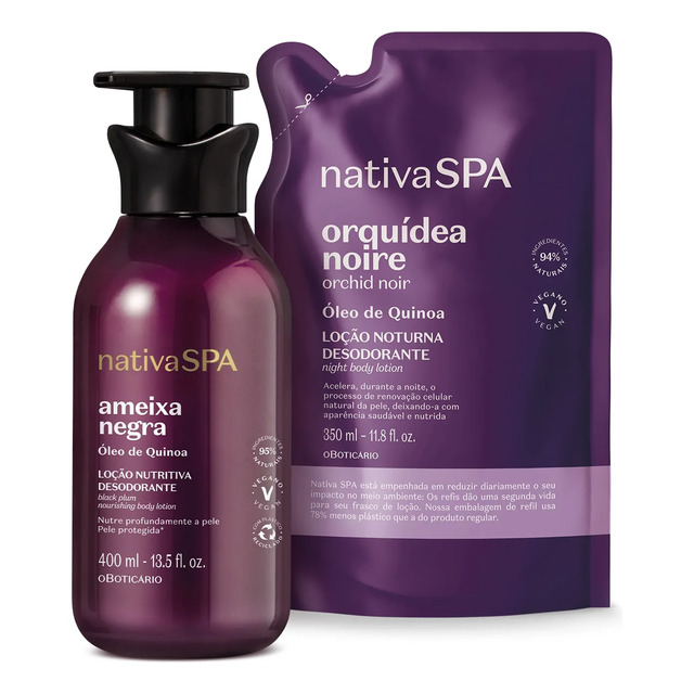 BAIXOUUU! Combo Nativa Spa: Loção Corporal Ameixa Negra 400ml + Refil BAIXOUUU! Combo Nativa Spa: Loção Corporal Ameixa Negra 400ml + Refil