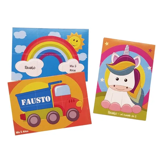 Souvenir Cumpleaños 10 Puzzle Personalizados Iman 6 Fichas