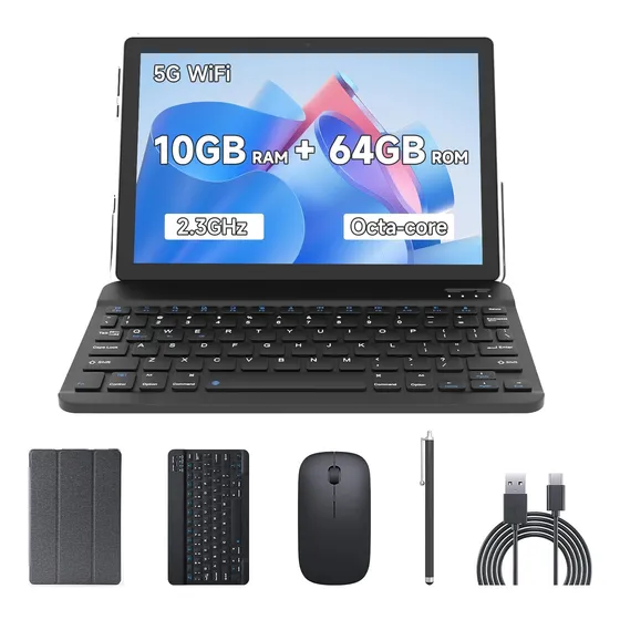 Tablet 10.1  Android13.0, Tab Set With Case/keyboard/cabl...