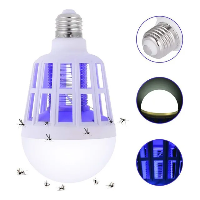 Foco Mata Mosquitos Led Luz Blanca 15w Ultravioleta E27
