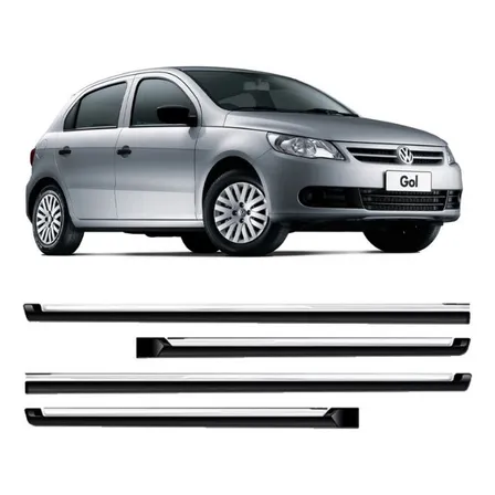 Friso Lateral Gol Voyage G5 2009 A 2012 Com Detalhe Cromado