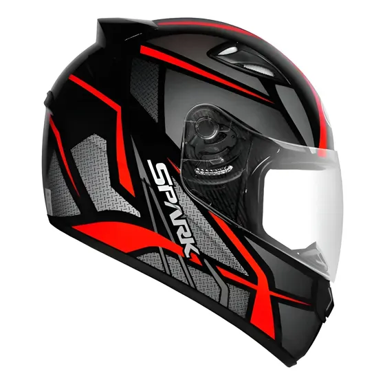 Capacete Masculino Moto Ebf New Spark Spider Preto Vermelho — foto 2