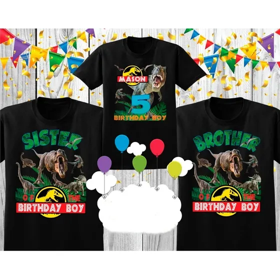 Franelajurassic Park,cumpleaños Camisas Familiar Dinosaurios