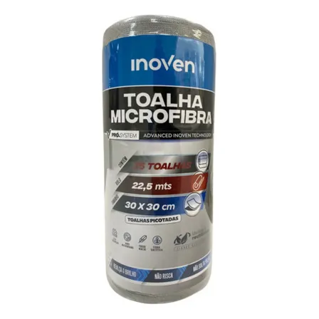 Toalha Microfibra Inoven Polimento E Limpeza Automotiva 75un Cor Cinza
