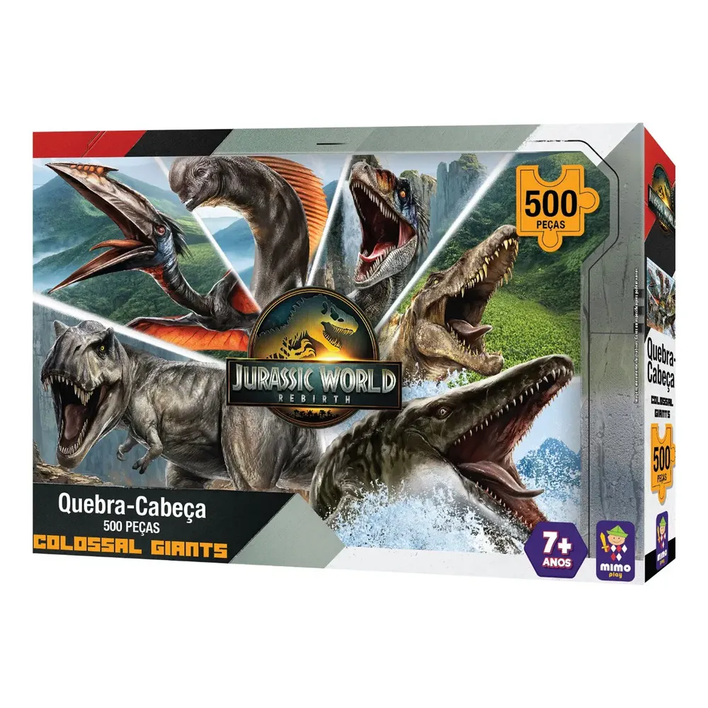 Jurassic Rebirth, Quebra-cabeça 500 peças Colossal Giant, Mimo brinquedos