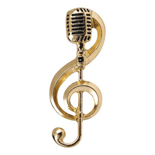 Broche Microfono Prendedor Pin Metalico Musica Cantante Broche Microfono Prendedor Pin Metalico Musica Cantante