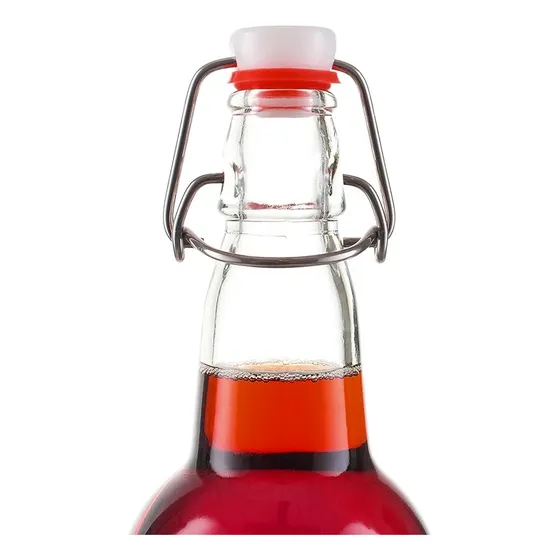 Botella Vidrio 1l Tapa Abatible Con Sello Goma X1