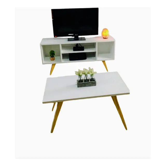 Rack De Tv 55  Estilo Nórdico Armado Con Mesa Ratona Gratis 
