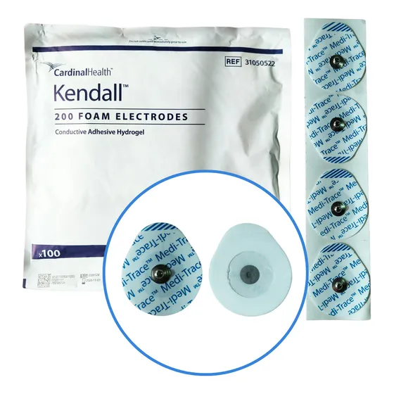 Electrodos Medicos Para Ecg Adulto Kendall Meditrace200 X100 Color Blanco Y Azul