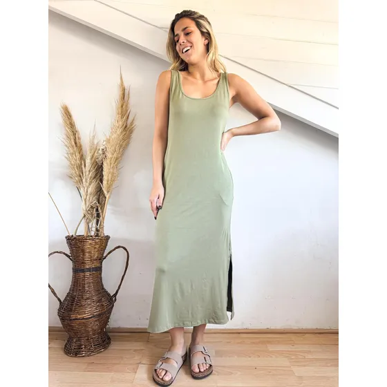 Vestido Lulyna Largo Amplio Modal Mujer