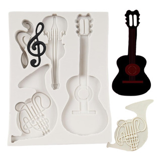 Molde De Silicona Para Guitarra, Violín, Para Decoración De Molde De Silicona Para Guitarra, Violín, Para Decoración De