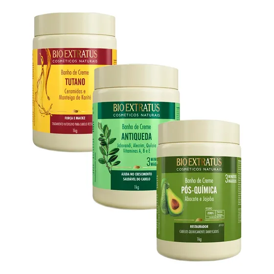 Kit Bio Extratus Tutano+ Antiqueda+ Pós-química 1kg+