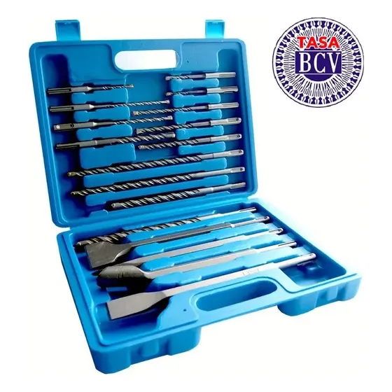 Juego 17pcs Cinceles Brocas De Impacto Con Estuche Sds Plus