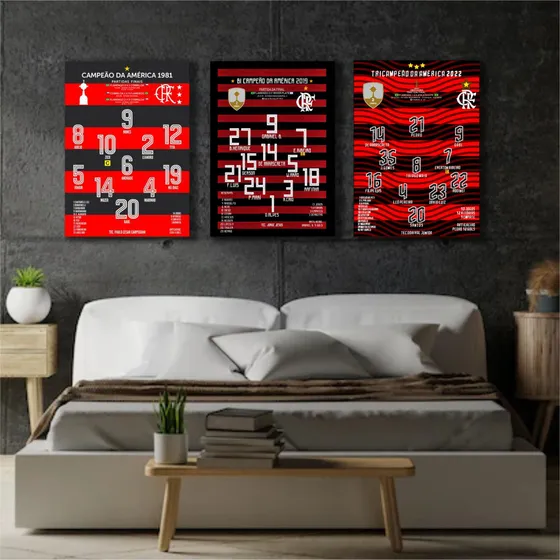 Quadro Placa Decorativa Flamengo Campeão Libertadores