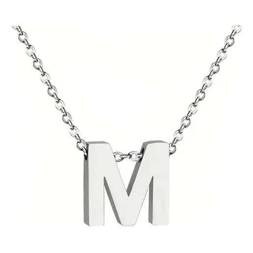 Collar Iniciales Dijes Letras De Acero Quirúrgico