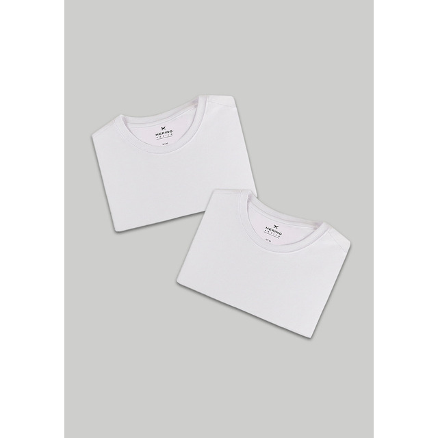 Kit Com 2 Camisetas Femininas Básicas Hering Kit Com 2 Camisetas Femininas Básicas Hering