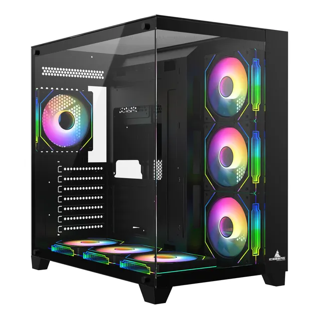 Chasis Gabinete Gamer Crystal Cube Xl Negro X7 Fan Argb