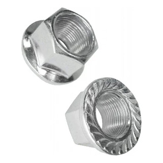 6 Porcas Eixo De Bicicleta 3/8 Chave 15 Cromado C/ Flange 6 Porcas Eixo De Bicicleta 3/8 Chave 15 Cromado C/ Flange