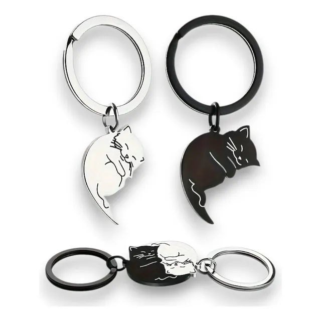 Pack 2 Llaveros Gatos, Gatitos, Yin Y Yang Parejas
