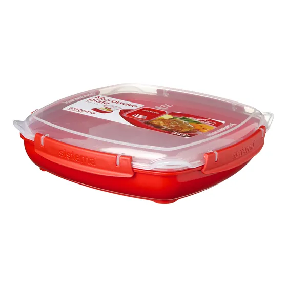 Placa Mediana Utensilio Cocina Sistema Para Microonda L Rojo
