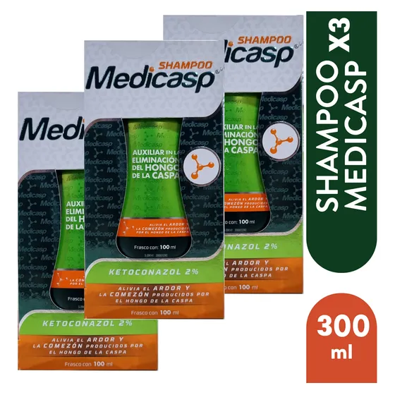 Champu Anticaspa Medicasp 2% 100ml Original Pack 3 Unidades