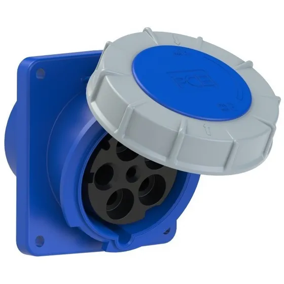 Pce Enchufe Base Empotrar, 125a 5p 9h Ip67 Power Twist 445-9