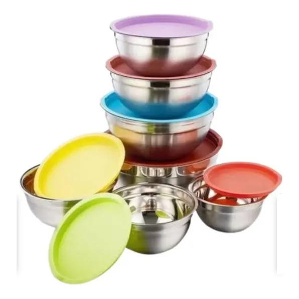 Bowl De Acero Inoxidable Con Tapa X 7 
