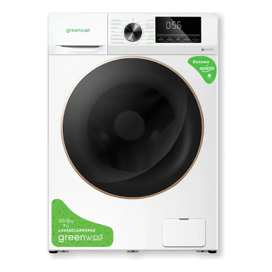 Lavasecarropas automático inverter Greenwind 10.5kg frontal color blanco | Cuotas sin interés