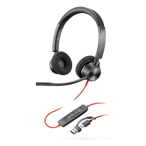 Auriculares Estéreo Usb-c Poly Blackwire 3320 Con Certificac Color Negro
