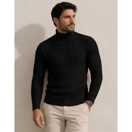 Blusa De Frio Masculina Cacharrel Gola Alta Rolê Felpada Preto Gg
