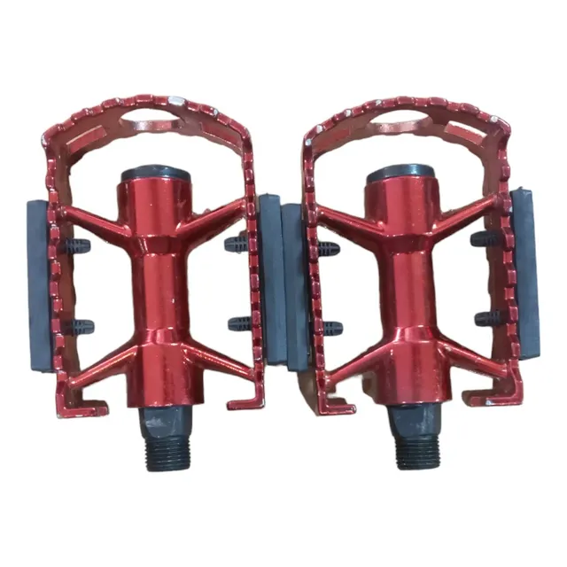 Pedales Aluminio 9/16 Bicicleta Con Refrector Bmx Mtb Rojo