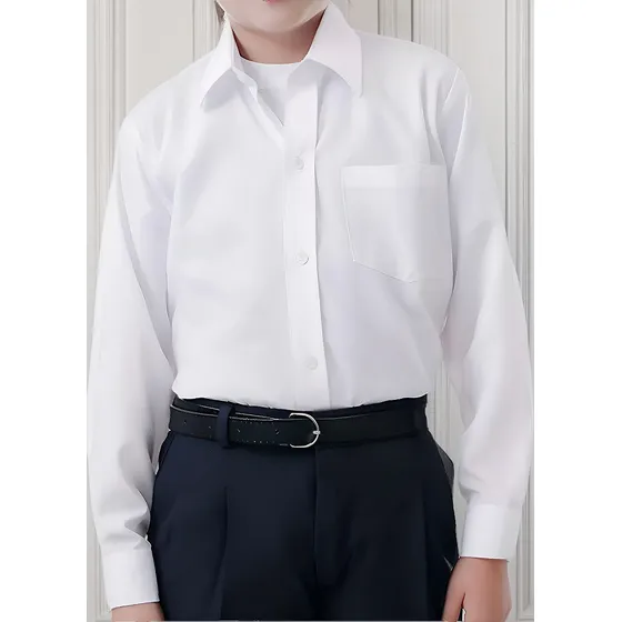 Camisa Niño Manga Larga Lisa Con Bolsillo
