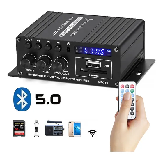 Amplificador De Audio Para Automóvil Y Hogar Bluetooth Potencia De Salida Rms 40 W