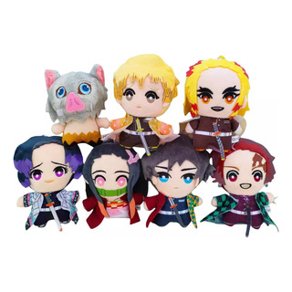 Juego De 7 Muñecos De Peluche De Anime Ghost Slayer 15cm Juego De 7 Muñecos De Peluche De Anime Ghost Slayer 15cm