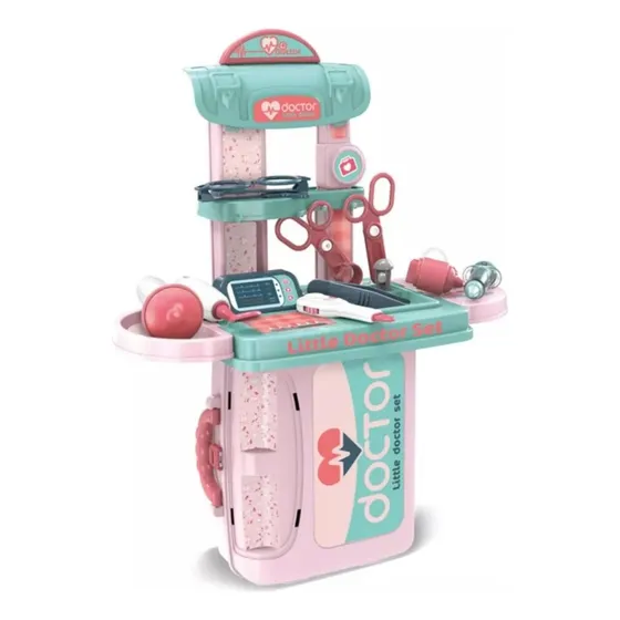 Maletín Juguete Little Doctor 3 En 1 Rosado Accesorios