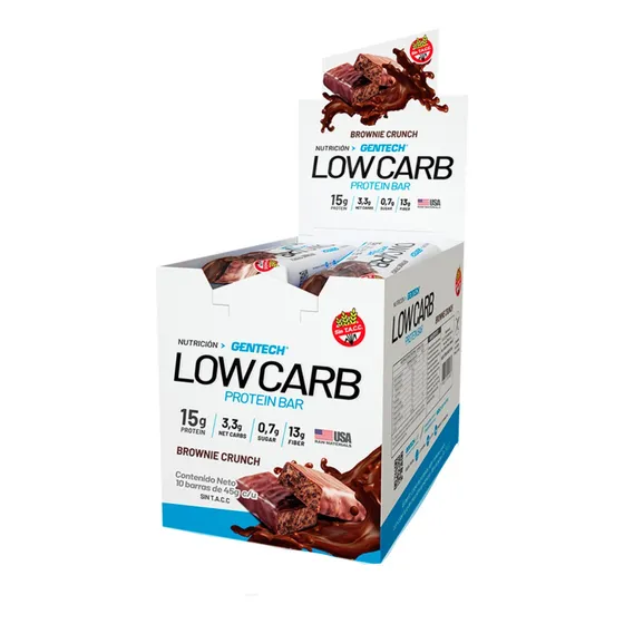 Suplemento Barra Gentech Low Carb Protein Sabor Brownie 10 U