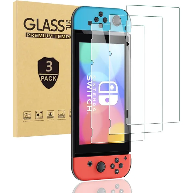 3pzas Mica Cristal Templado Nintendo Switch 2017 9h