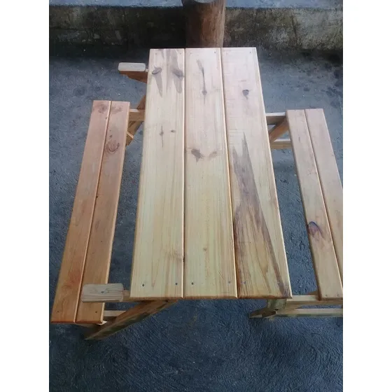 Mesa De Madera, Mesa Banco Sillas De Madera, Mesa De Picnic