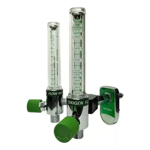 Flujometro Oxígeno Medicinal Doble, Pared 0-15 Lpm Chemetron