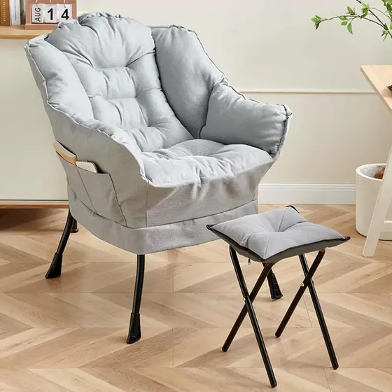 Silla Lazy Otomana Moderna Salon Reposapie Un Bolsillo Sofa