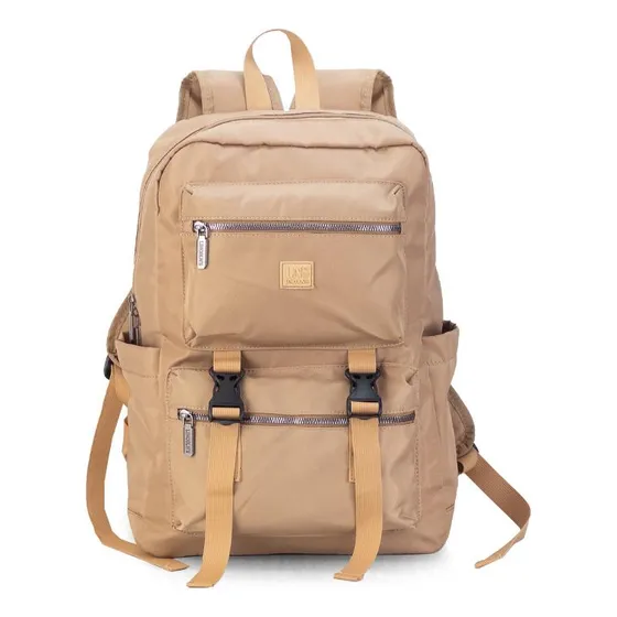 Mochila Urbana Bolsillos Gran Capacidad Dama Lincolns Color Almendra