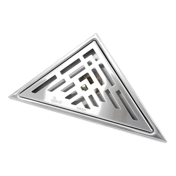 Drenaje De Piso En Acero Inoxidable Triangular 10x10cm Bari