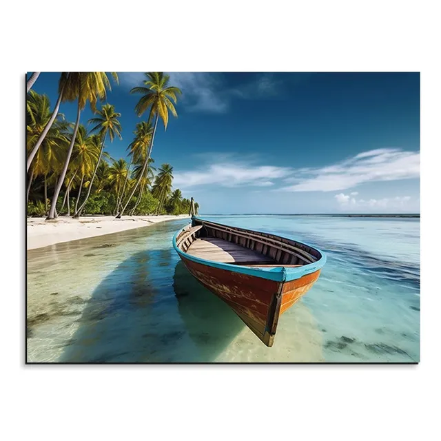 Cuadro Decorativo En Mdf De 50 * 35 Cm H Playa Canoa