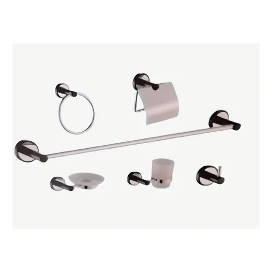 Juego De Accesorios Para Baño 6 Pzas Acero Cromado Aquaplus