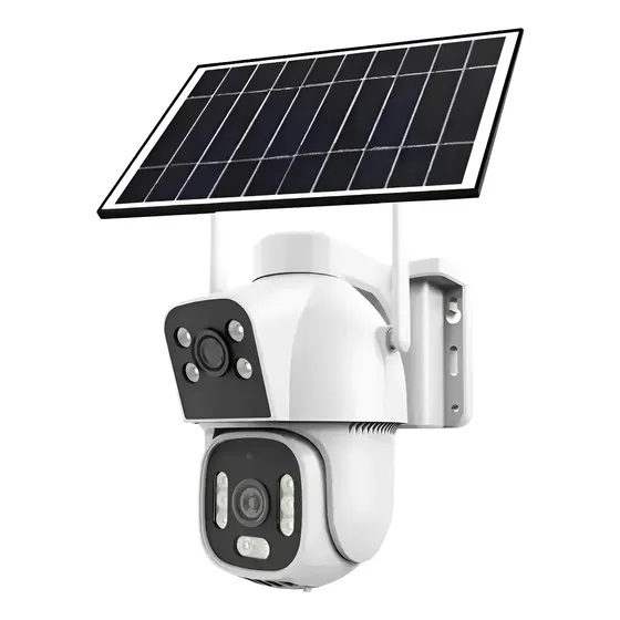 Cámara De Seguridad Solar Wifi 4g Doble Lente + Chip De Celular Movil